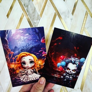 Ensemble de cartes postales de danseuse effrayante