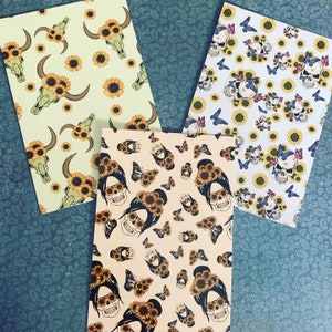 Set da cartolina di teschi di girasole