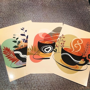 Set di cartoline per l'ora del caffè