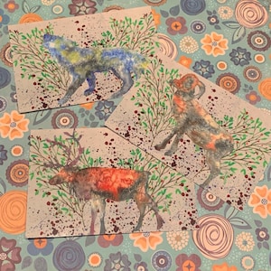 Ensemble de cartes postales pour animaux