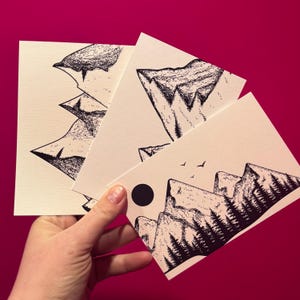 Croquis de montagne - jeu de cartes postales