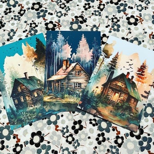 Lot de cartes postales Petite cabane