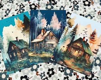 Little cabin postcard set