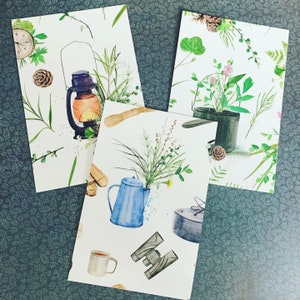 Ensemble de cartes postales de camping Boho
