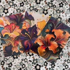 Ensemble de cartes postales fleurs en papier