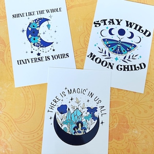 Ensemble de cartes postales pour enfants lunaires