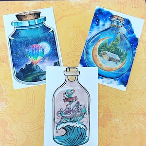 World in a jar part 1 postcard set