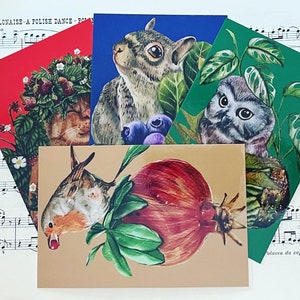 Ensemble de cartes postales d’animaux mignons