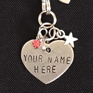 Personalized Metal Stamped Heart Keychain