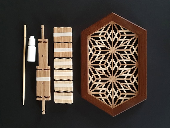 DIY Kumiko Kit: Kawari Yae Zakura Pattern, Japanese Wall Art Decor