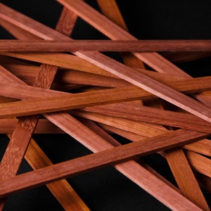 Bloodwood kumiko strips. Paduk calibrated kumiko wooden strips 400mm.