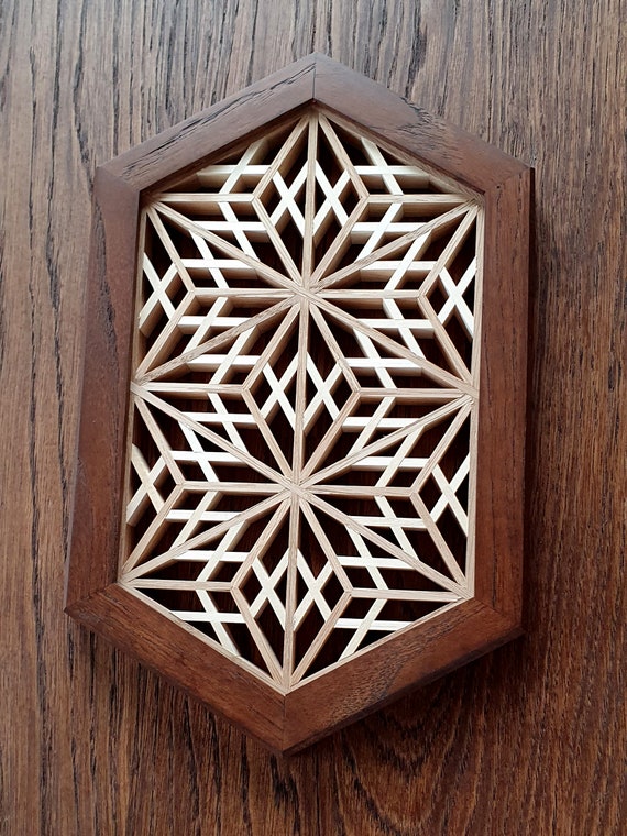 DIY Kumiko Kit: Kawari Yae Zakura Pattern, Japanese Wall Art Decor