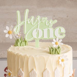 Acrylic personalised name is one two three four five cake topper birthday cake topper personalised is age name double layer cake topper