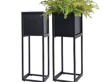 Cocoyard Modern Square Planter Box, Indoor Outdoor Rectangular Plant Stand, Ideal for Porch, Backyard Decor, Patio, office and Apartment