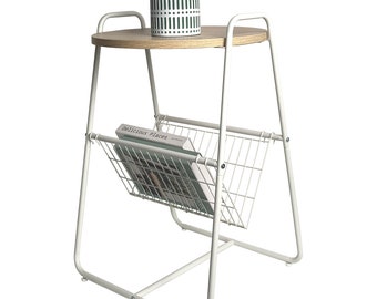 OPEN BOX Tall End Table, Wood Finish Side Table with Storage for Living room, Bedroom, Office, or Apartment 17.7"W x 17.7"Dx 26.6"H