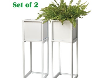 Cocoyard Modern Square Planter Box, Indoor Outdoor Rectangular Plant Stand, Ideal for Porch, Backyard Decor, Patio, office and Apartment