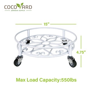 14 Inch Plant Caddie With Wheels - Heavy Duty Rolling Plant Stand 265lb Capacity