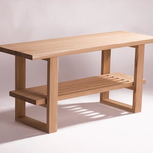 Premium White Oak Entryway Shelf, Shoe Rack, or Bookshelf. Handmade. Solid Wood Top. Japandi Style, Minimalist Decor. Free Customization.