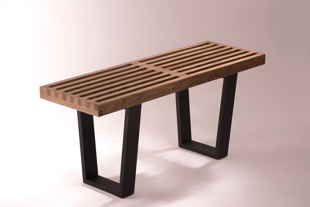 Short Entryway Bench, Small Hallway Bench, Small Slatted Bench,