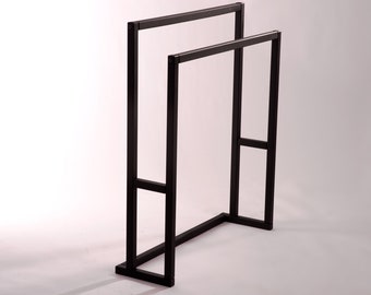 Black Wooden Yoga Mat Rack: Freestanding Gym Mat Storage