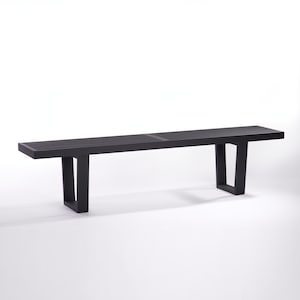 60” Black Oak Bench – Handcrafted Furniture for Stylish Interiors, Solid Wood Bench, Premium Quality Entryway Furniture. Free Customization.