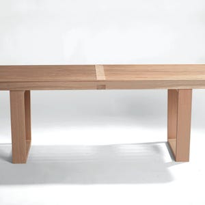 Solid Oak Bench | Vintage Mid-Century Design | Uncoated, Untreated Wood – Great for DIY Finishes or Hypoallergenic Spaces.Free customization
