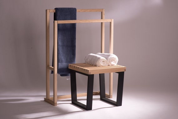 White wooden towel rack sale