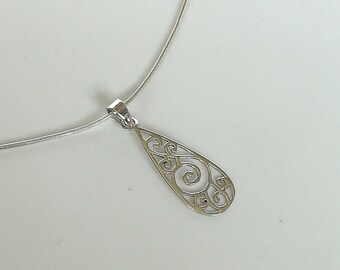 PD-1809-MS 2 Pcs Lace Pattern Pendant Crescent Moon Pendant Matte Silver Plated over Brass 23mm x 38mm Filigree Pendant