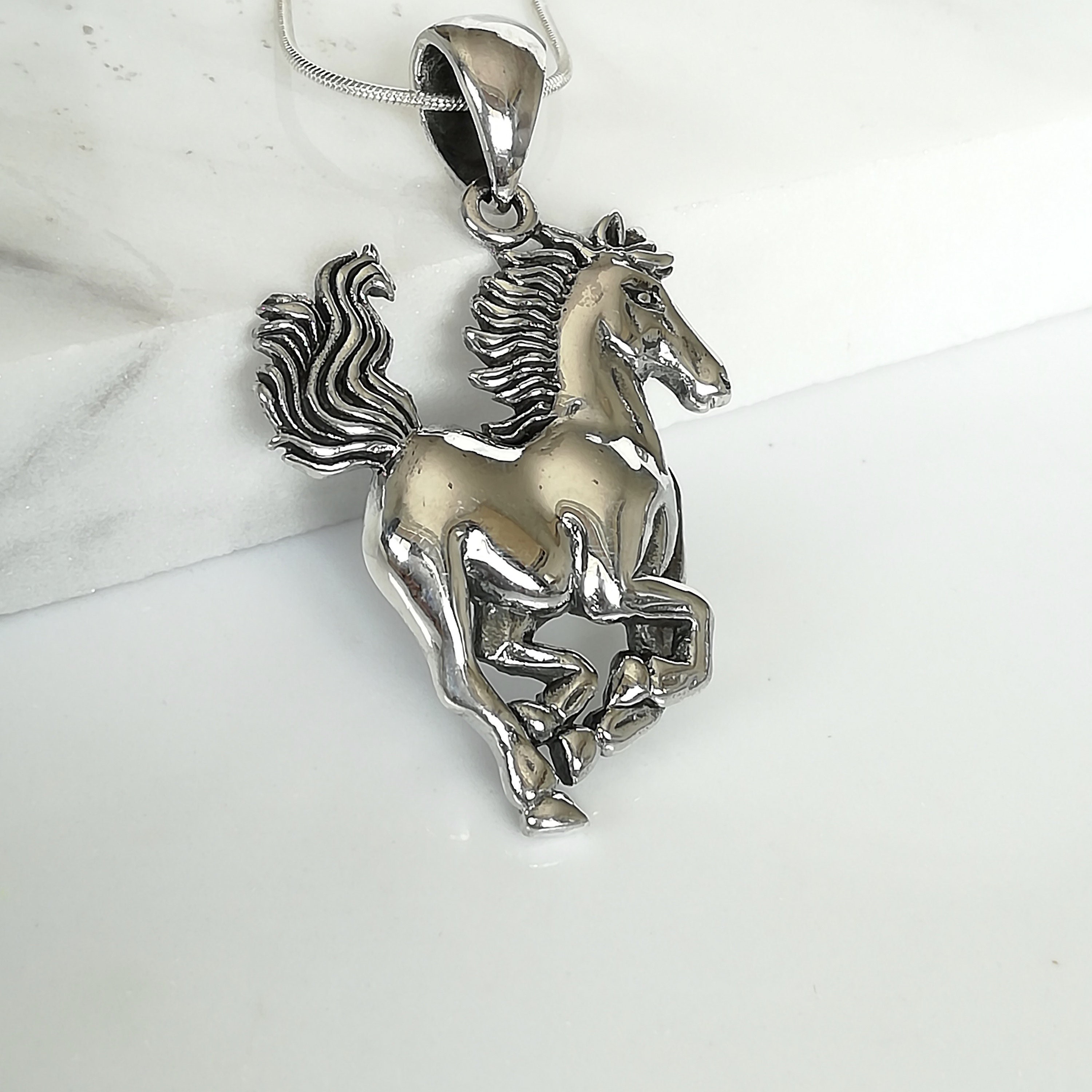 Silver horse charm Horse pendant Sterling silver charm Etsy