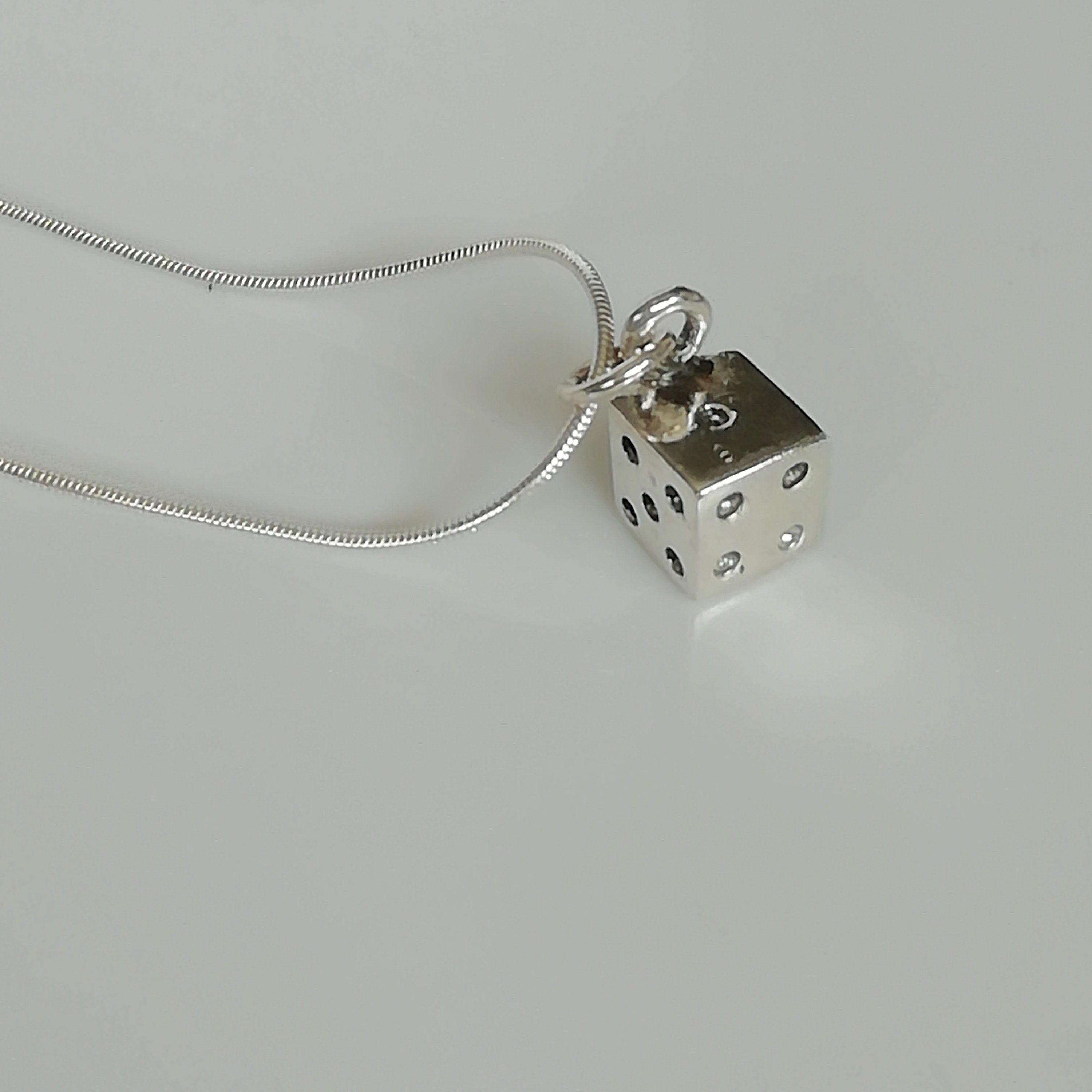 Sterling silver dice charm Dice pendant Bohemian pendant Etsy