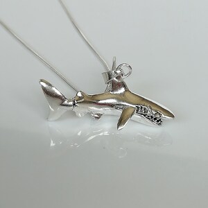 Sterling Silver Shark Pendant - Shark Necklace -  Silver Jewelry - Bohemian Pendant - Silver Bracelet - SilverGift Charm - PD230