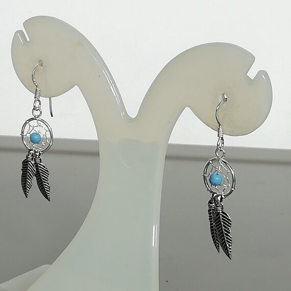 Orecchini pendenti acchiappasogni in argento sterling 925
