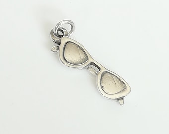Sunglasses Charm - Silver Eye Glasses - Sunglasses Pendant - Boho Necklace - Aviator Glass Charm - Minimalist Jewelry - PD357
