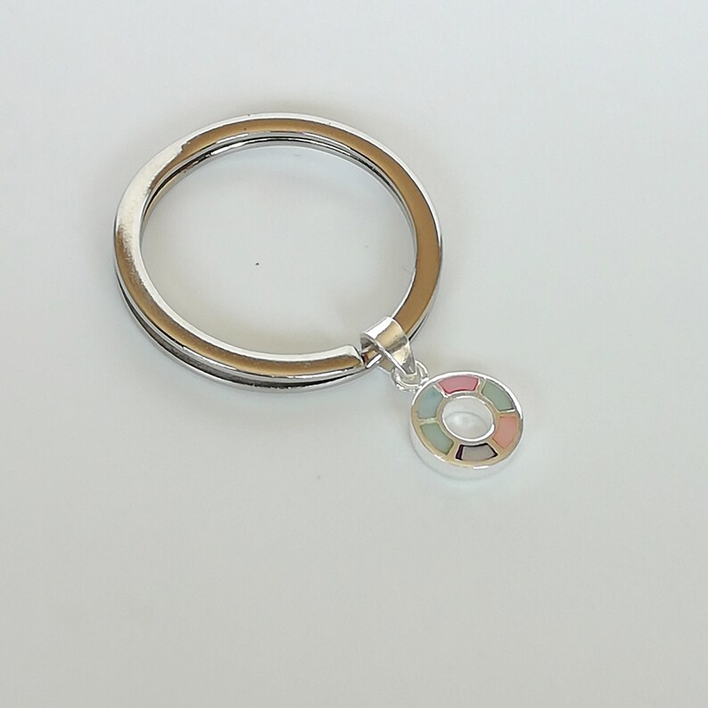 Silver Ring Pendant Multicolored Pendant Mother Of Pearl PD191 Circle Neck Charm Circle Of Life Charm Wheel Of Life