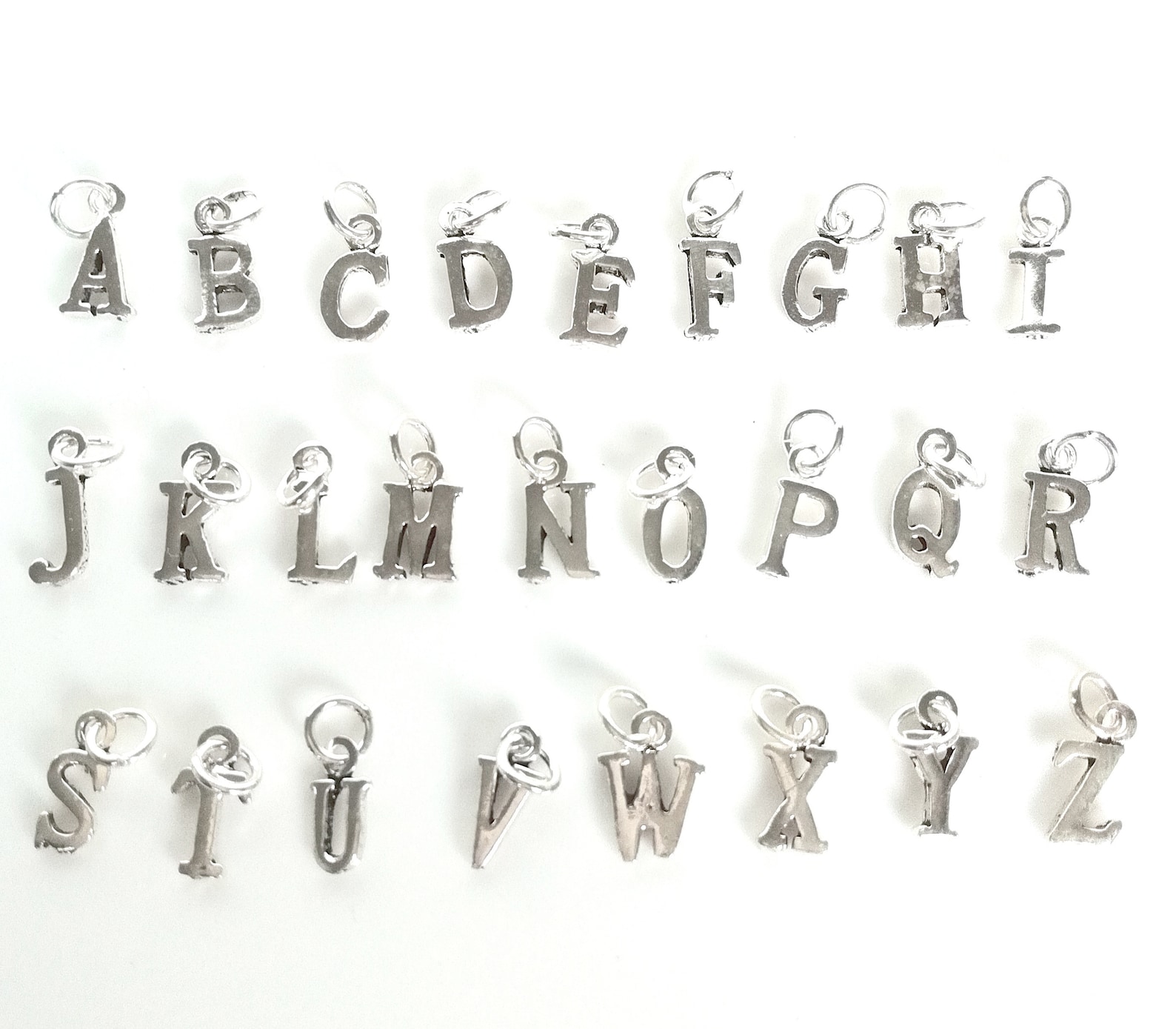 Alphabets Charm Silver Letters Charm Personalized Charms Etsy