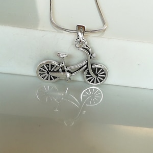 Bicycle pendant - Sterling silver bicycle charm - Cycle necklace - Bohemian  pendant - Silver neck charm - Fun neck charm - PD670