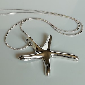 Silver star fish pendant - Sterling silver charm - Star fish necklace - Bohemian pendant - Silver neck charm - Beach jewelry - PD673