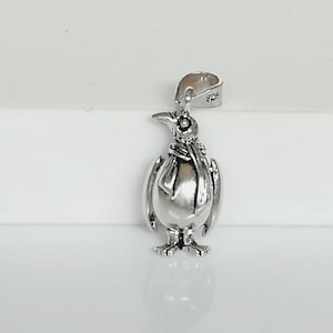 Sterling Silver Penguin Necklace - Cute Neck Charm - Silver Necklace - Boho Jewelry - Gifts For Teens - Bird Pendant - PD295