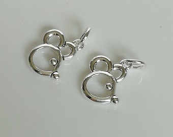 Sterling silver mickey mouse charm - Bohemian pendant - Jewelry supplies - Fun jewelry - Silver necklace - 925 silver charm - PD518