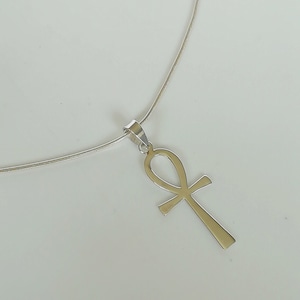 Ankh pendant -Sterling silver pendant- Ankh cross silver pendant - Silver charm necklace - PD34
