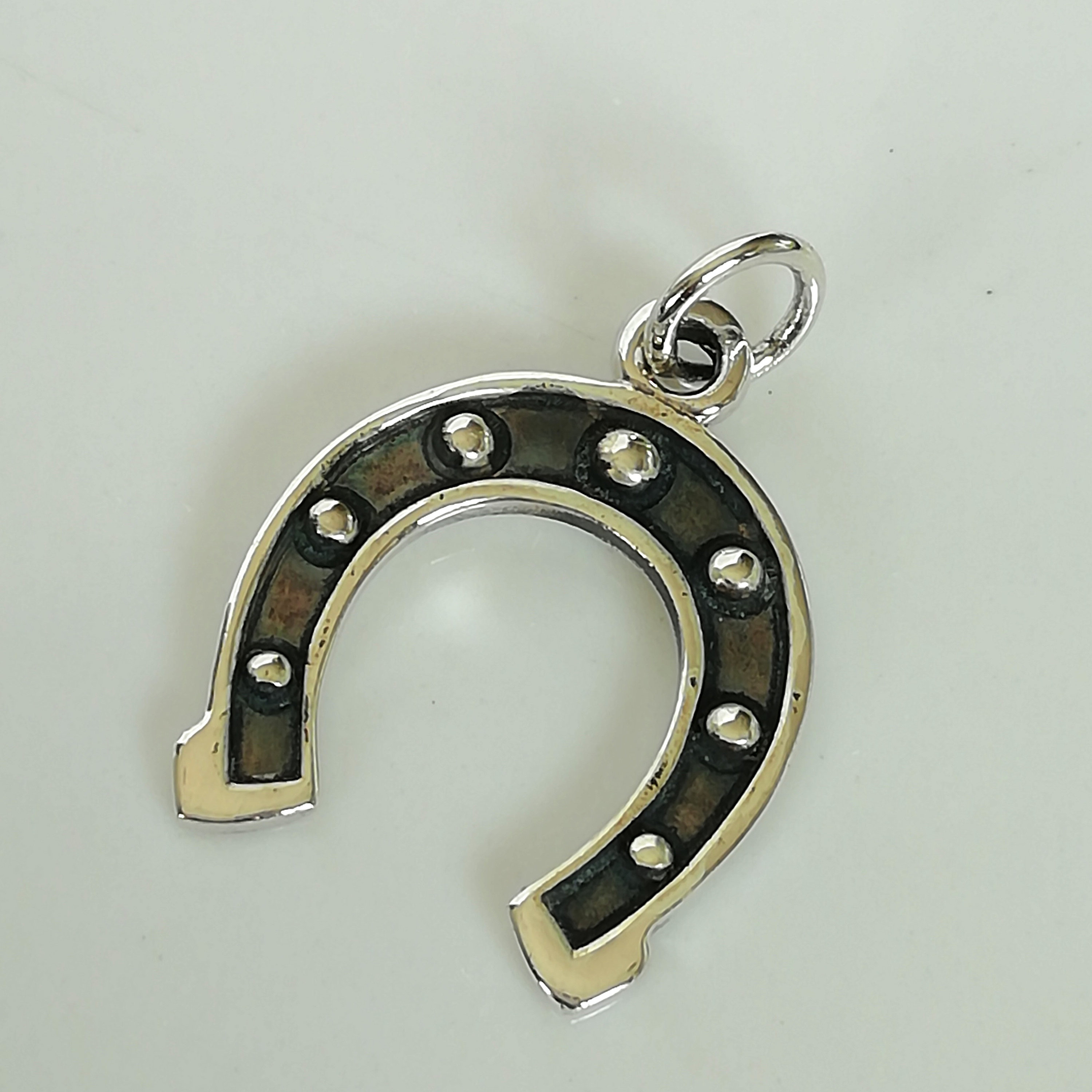 Silver Horse Shoe Charm - Horse Shoe Necklace - Good Luck