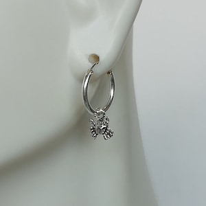 Crab Ear Hoops - Sterling Silver Hoops - Silver Jewelry - Crab pendant -  Boho Jewelry - Crab Bracelet - Silver Charm - E426