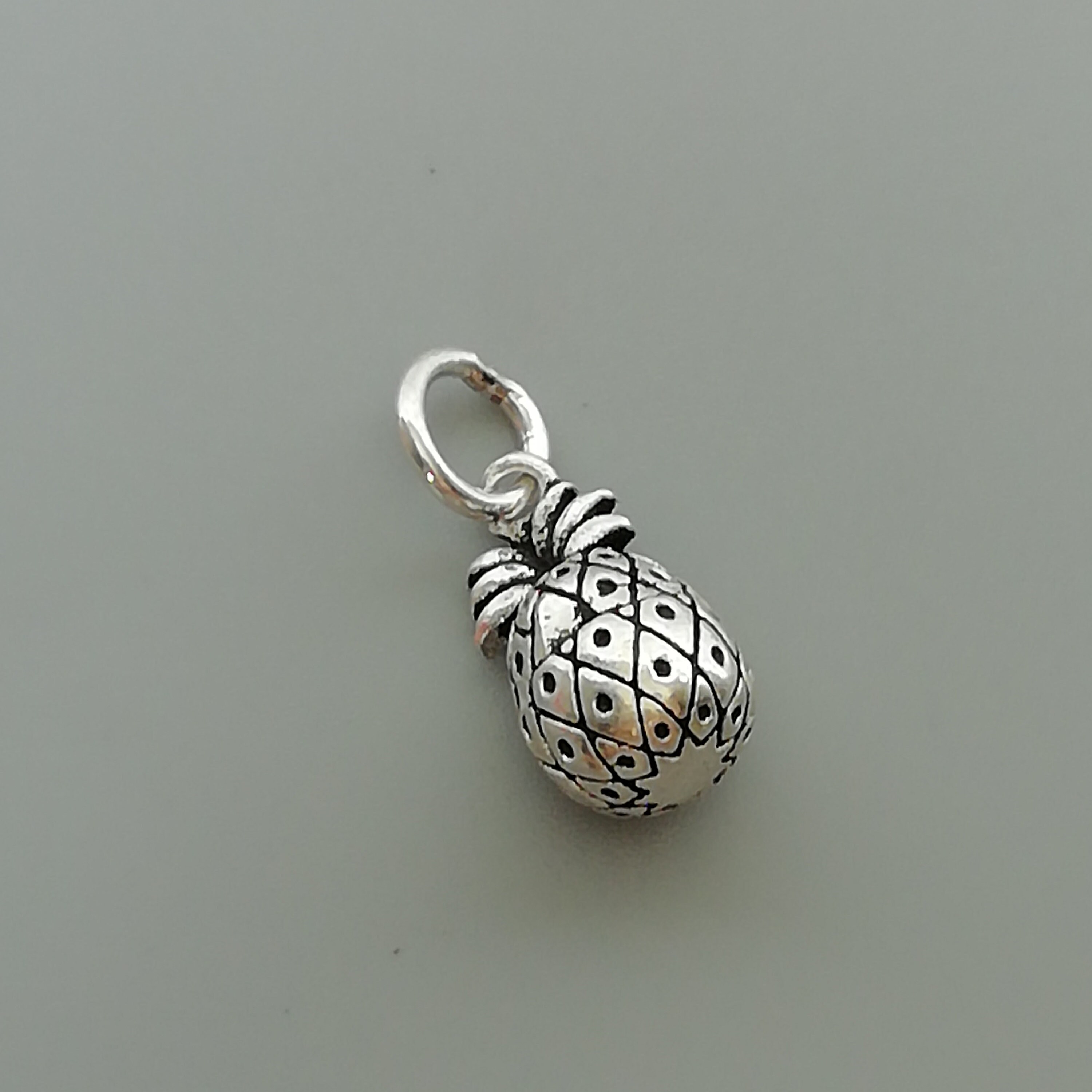 Silver Pineapple Charm - Pineapple Necklace - Pineapple