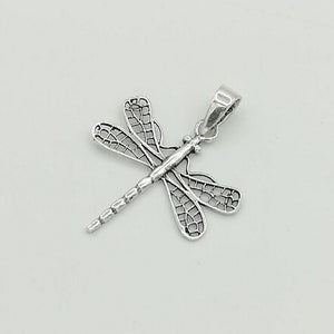 Colgante de libélula de plata- Pulsera de libélula de filigrana - Encanto de cuello de plata - Regalo para ella - Colgante de insectos - Joyería Boho - PD217