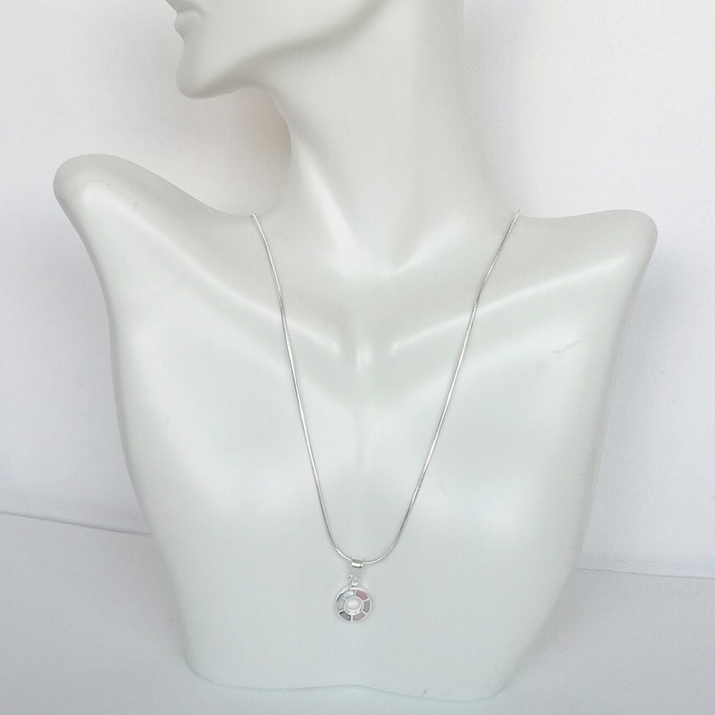 Silver Ring Pendant Multicolored Pendant Mother Of Pearl PD191 Circle Neck Charm Circle Of Life Charm Wheel Of Life