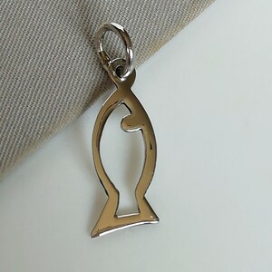 Fish pendant - Sterling silver fish charm - Fish necklace - Bohemian pendant - Silver neck charm - Jewelry supplies - PD657