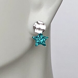 CZ Star Necklace, Celestial Jewelry, Cartilage Piercings, Sterling Silver Star Charm, Tiny Crystal Charms, Star Gift Charm, E27CH4