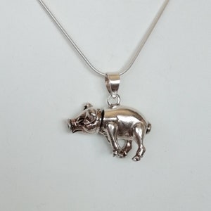Mobile Pig Pendant - Silver Pig Necklace - Cute Pig Charm - Silver Jewelry - Multipurpose Charm - Bohemian Pendant - Silver Bracelet - PD596