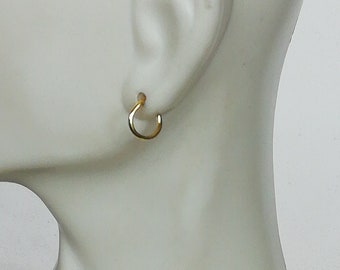 Gold ear hoops - 8mm endless hoops - Minimalist ear hoops - Gold plated hoops - 925 silver hoops - Tragus hoops - Cartilage hoops - NE56g