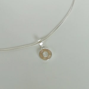 Circle Of Life Charm - White Pendant - Mother Of Pearl - Silver Ring Pendant - Circle Neck Charm - Wheel Of Life - Bridesmaids Gift - PD190